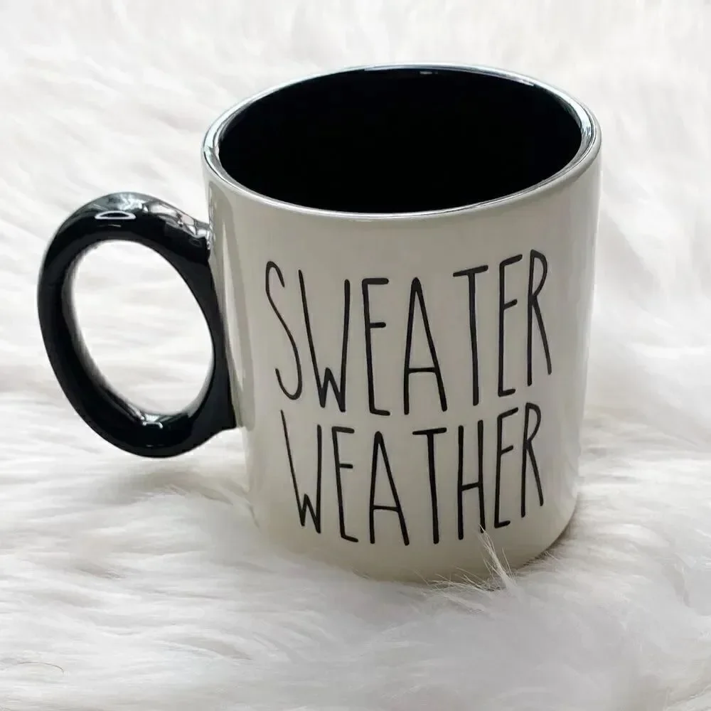 Sweater Weather Coffee Mug White and Black